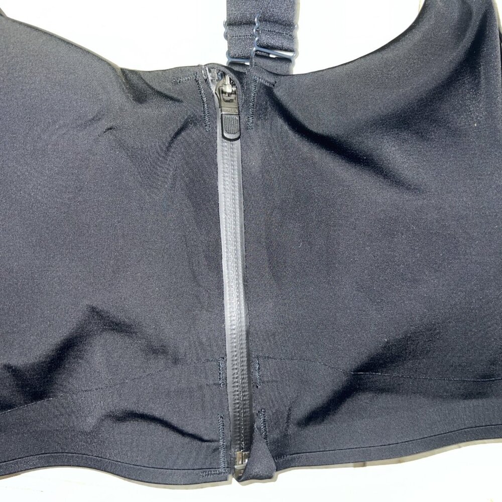 Athleta Daily A-C Zip Front Sports Bra Black Size XL - Picture 5 of 9